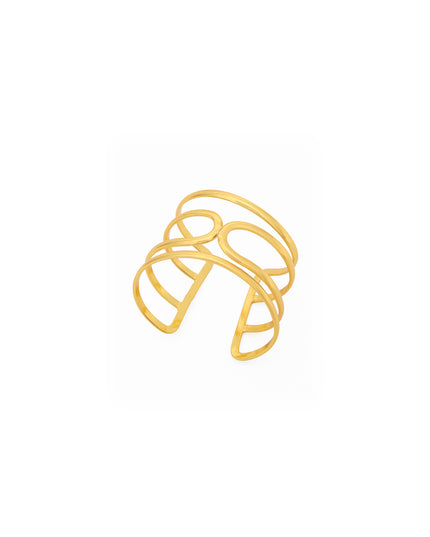 Gold-Tone Multi-Layer Open Cuff Bracelet