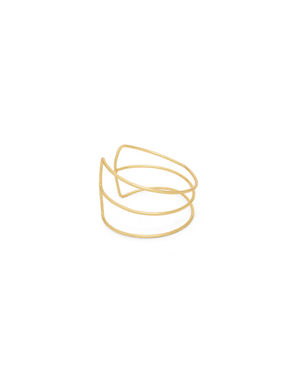 Gold-Tone Abstract Multi-Line Open Cuff Bracelet