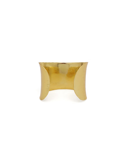 Gold-Tone Hammered Wide Cuff Bracelet