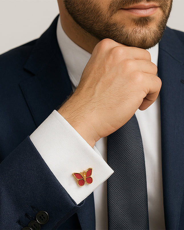 Crimson Monarch Cufflinks