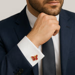Load image into Gallery viewer, Crimson Monarch Cufflinks
