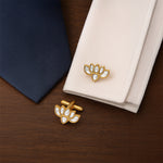Load image into Gallery viewer, White Lotus Elegance Cufflinks
