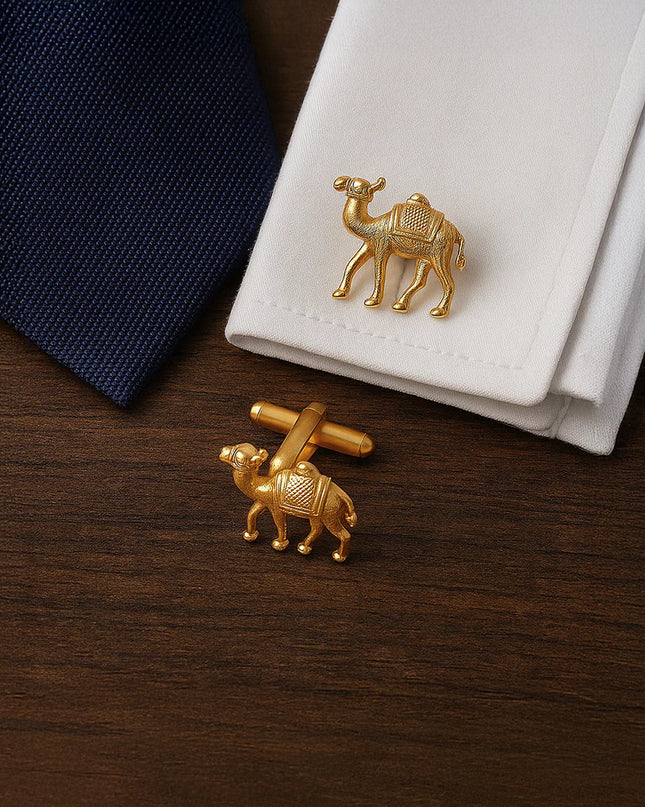 Brother's Luxe Rakhi Combo – Versace Brooch & Camel Cufflinks | Premium Gift Set