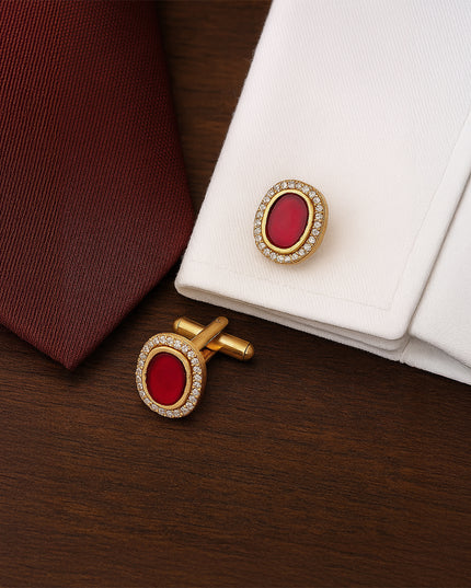 Royal Garnet Oval Cufflinks