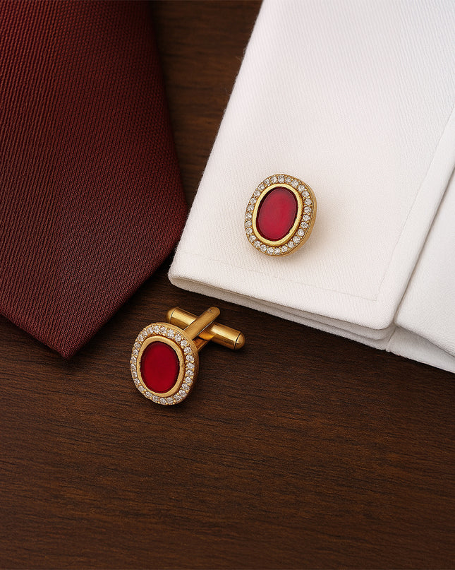 Royal Garnet Oval Cufflinks