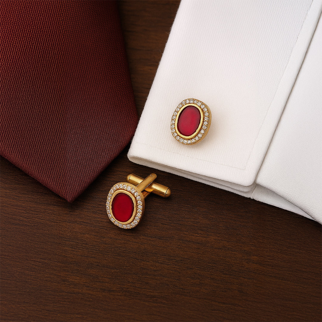 Royal Garnet Oval Cufflinks