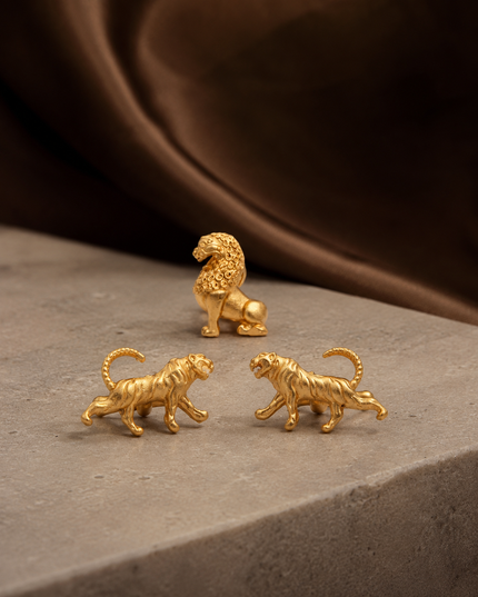Brother's Royal Rakhi Combo – Lion Brooch & Tiger Cufflinks | Premium Gift Set