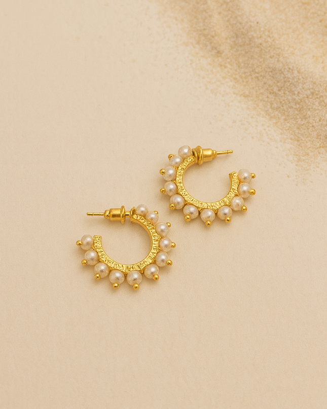 Pearl Fringe Half Hoops