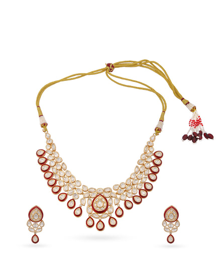 Kundan Pearl Drop Necklace Set
