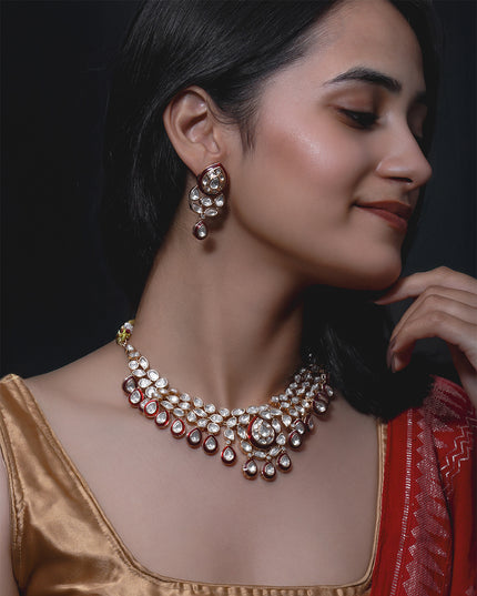 Kundan Pearl Drop Necklace Set