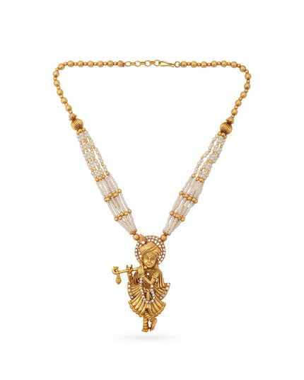 Divine Krishna Pearl Necklace Set