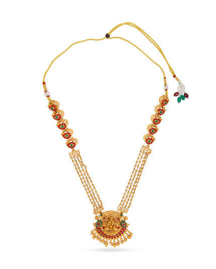 Demon Ganesha Mahalakshmi Temple Set – Red & Green Stones