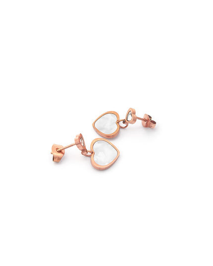 Amoura Set – Rose Gold Heart Necklace & Earrings