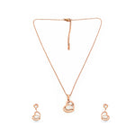 Load image into Gallery viewer, Serenita Set – Twin Heart Rose Gold Necklace &amp; Earrings
