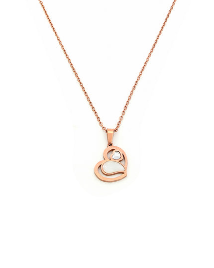 Serenita Set – Twin Heart Rose Gold Necklace & Earrings
