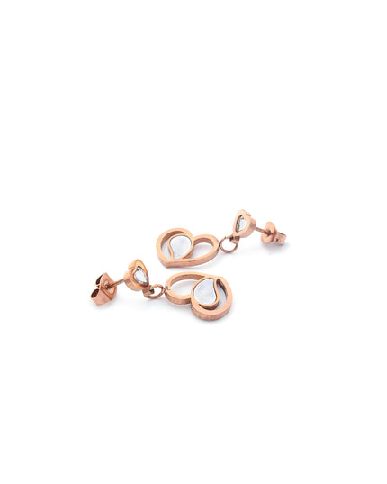 Serenita Set – Twin Heart Rose Gold Necklace & Earrings