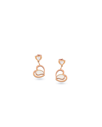 Serenita Set – Twin Heart Rose Gold Necklace & Earrings