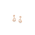 Load image into Gallery viewer, Serenita Set – Twin Heart Rose Gold Necklace &amp; Earrings
