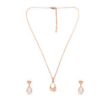 Load image into Gallery viewer, Elara Set – Teardrop Rose Gold Pendant &amp; Earrings
