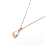 Load image into Gallery viewer, Elara Set – Teardrop Rose Gold Pendant &amp; Earrings
