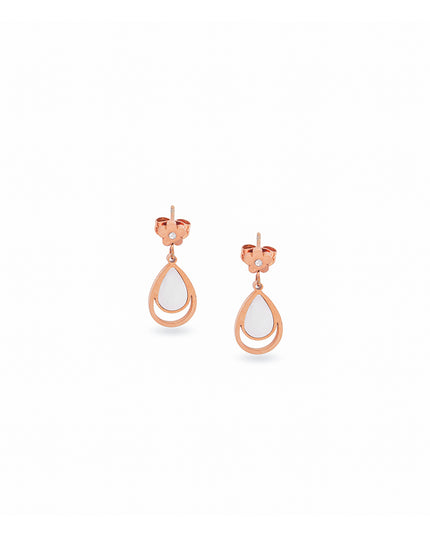 Elara Set – Teardrop Rose Gold Pendant & Earrings