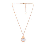 Load image into Gallery viewer, Blush Bloom Set – Floral Round Pendant Necklace &amp; Earrings
