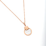 Load image into Gallery viewer, Blush Bloom Set – Floral Round Pendant Necklace &amp; Earrings
