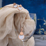 Load image into Gallery viewer, Blush Bloom Set – Floral Round Pendant Necklace &amp; Earrings
