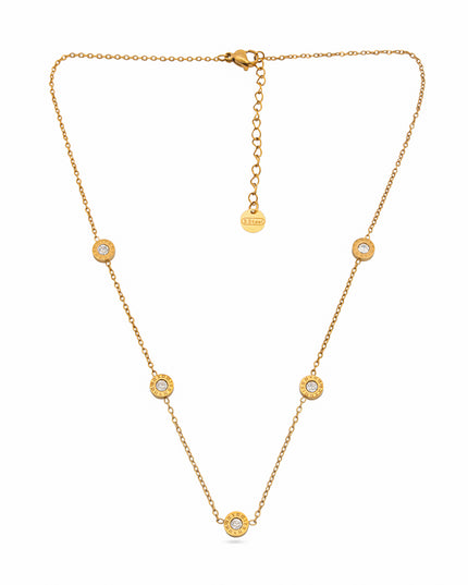 Celestia Set – Gold-Toned Station Necklace & Studs