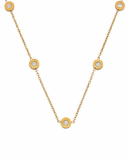 Celestia Set – Gold-Toned Station Necklace & Studs
