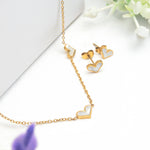 Load image into Gallery viewer, Heartsong Set – Enamel Heart Chain Necklace &amp; Studs
