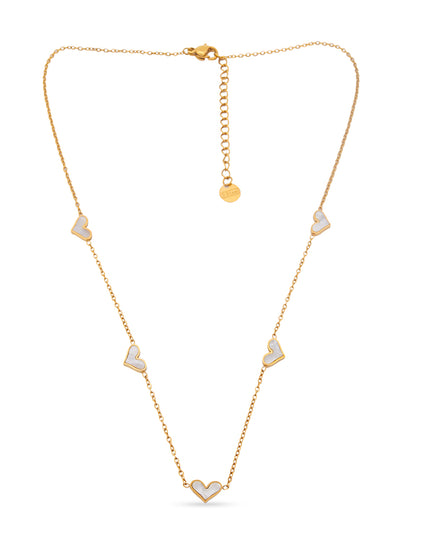 Heartsong Set – Enamel Heart Chain Necklace & Studs