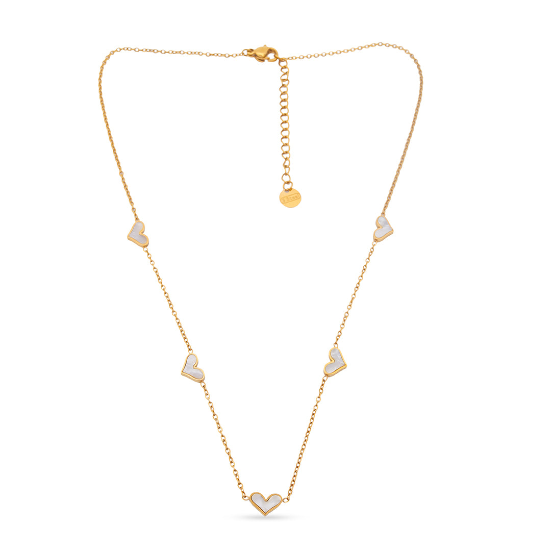 Heartsong Set – Enamel Heart Chain Necklace & Studs