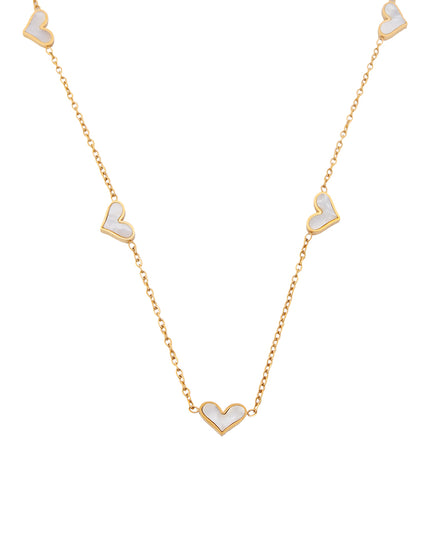 Heartsong Set – Enamel Heart Chain Necklace & Studs