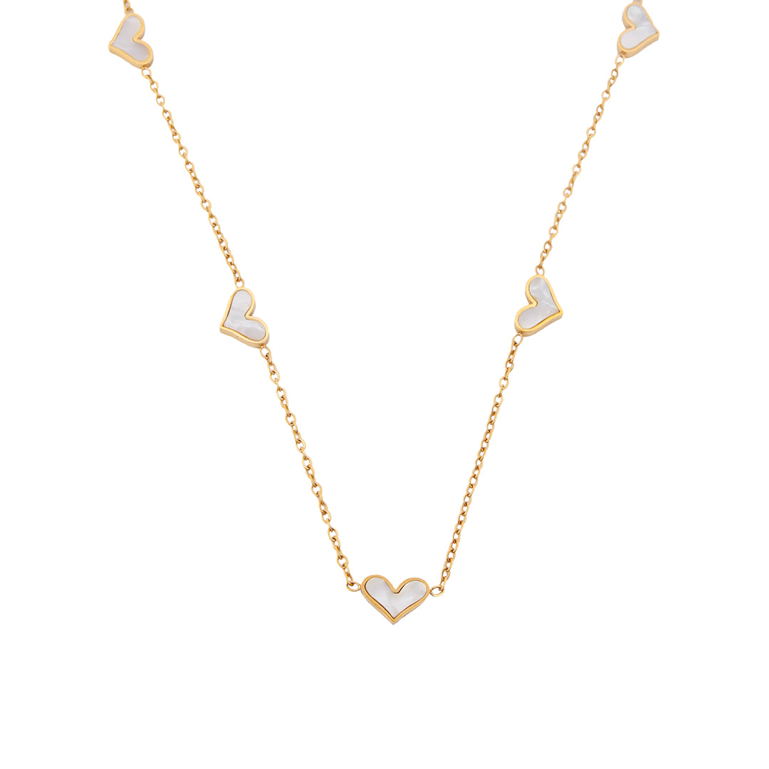 Heartsong Set – Enamel Heart Chain Necklace & Studs
