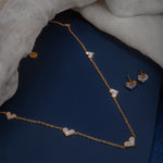 Load image into Gallery viewer, Heartsong Set – Enamel Heart Chain Necklace &amp; Studs
