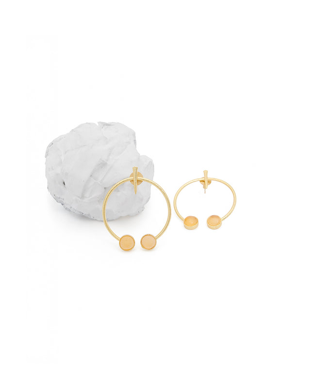 Crag Halo Stone Hoops