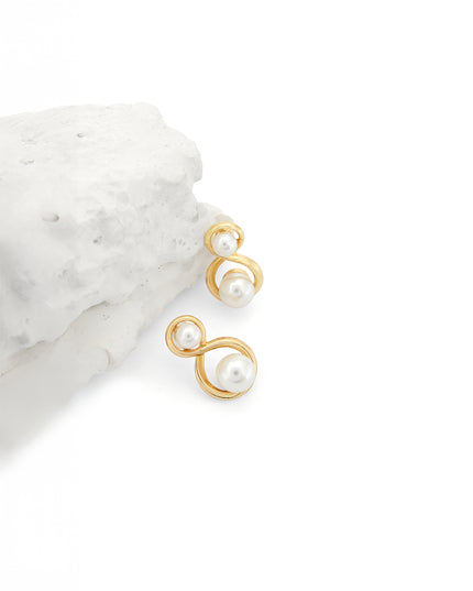 Mukta Pearl Swirl Stud Earrings
