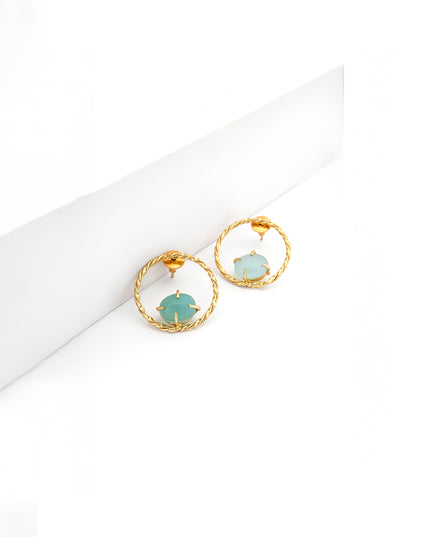 Mint Glow Twisted Halo Earrings
