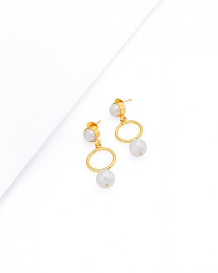 Pearl Orbit Drop Earrings