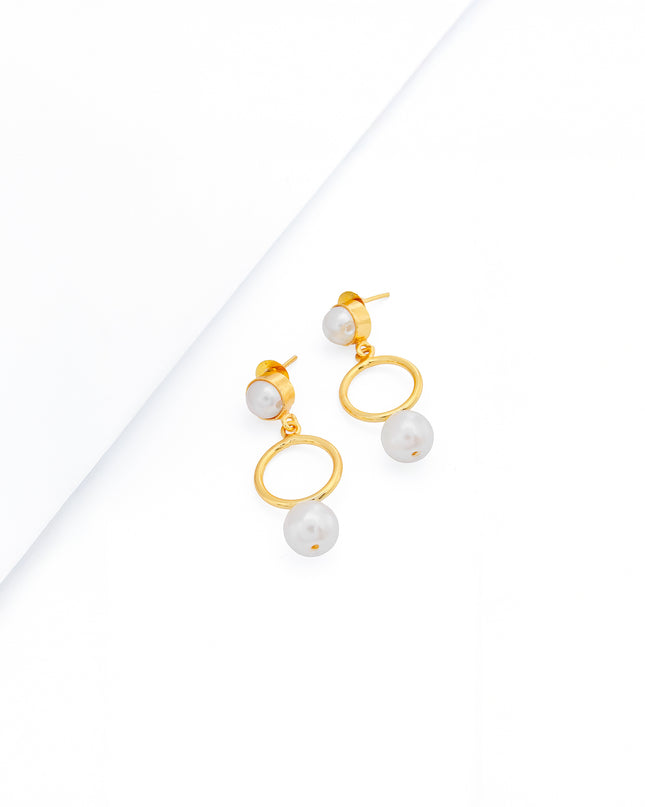 Pearl Orbit Drop Earrings