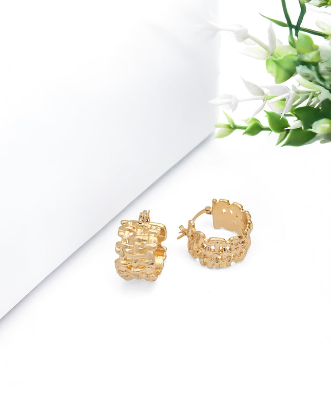 Golden Woven Luxe Hoops