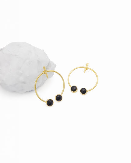 Crag Noir black Stone Hoops