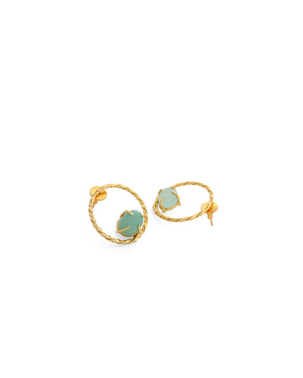 Mint Glow Twisted Halo Earrings