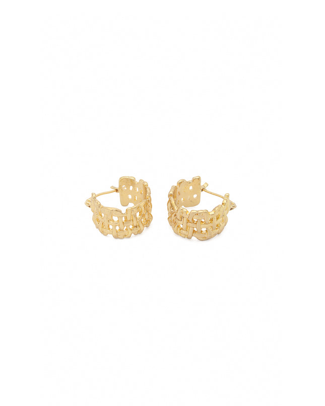 Golden Woven Luxe Hoops