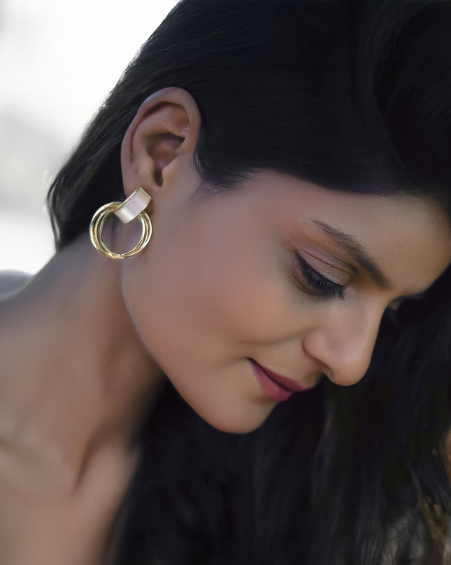 Ivory Enigma Loop Earrings