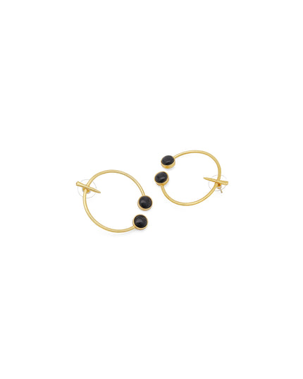 Crag Noir black Stone Hoops