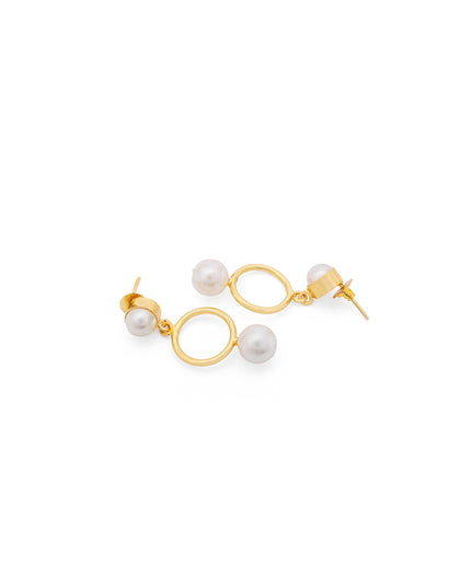 Pearl Orbit Drop Earrings