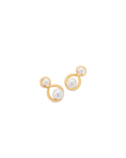 Mukta Pearl Swirl Stud Earrings