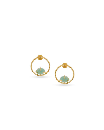 Mint Glow Twisted Halo Earrings